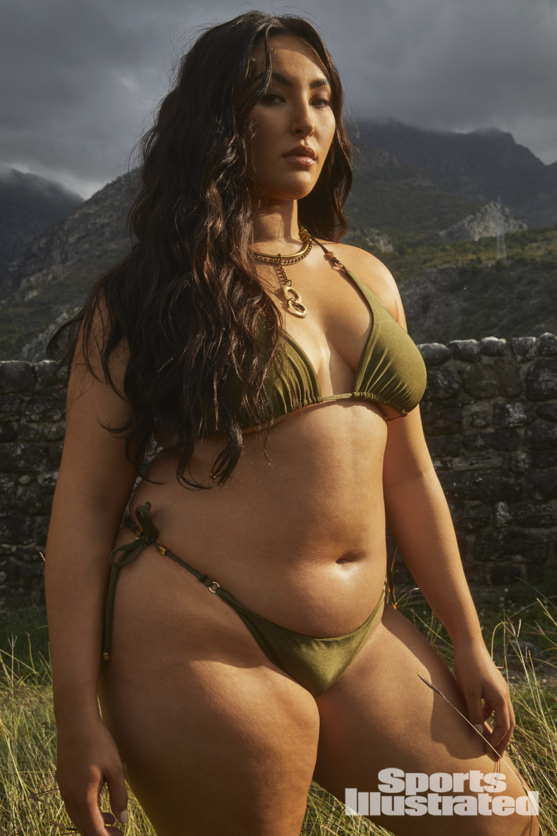 Yumi Nu was photographed by James Macari in Montenegro.  Swimsuit by Ola Vida. Necklace by Michelle Ross.